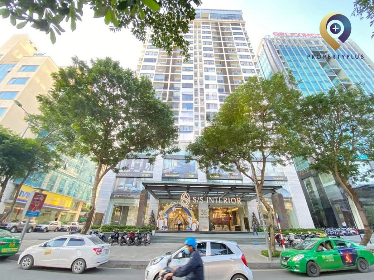 Toàn cảnh mặt ngoài tòa nhà Hoàng Cầu Skyline tại quận Đống Đa.